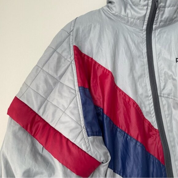 Vintage 80s REEBOK Windbreaker Jacket with Removable Sleeves Size L - Picture 9 of 14